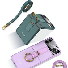 Load image into Gallery viewer, Original Back Screen Glass Matte Hard Cover With Finger-Ring And Lanyard For Samsung Z Flip3 Flip4 Flip5