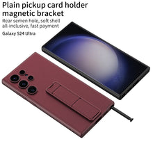 Load image into Gallery viewer, Leather Protective Phone Case With Invisible Holder For Samsung Galaxy S24 Ultra Plus