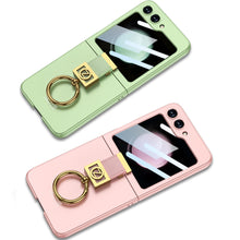 Load image into Gallery viewer, Luxury Z Ring Holder Phone Case With Back Screen Protector For Samsung Galaxy Z Flip5 Flip4 Flip3 - mycasety2023 Mycasety