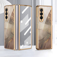 Load image into Gallery viewer, Tempered Glass Plating Case For Samsung Galaxy Z Fold 3 5G With Outer Screen Film