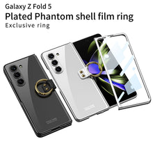 Load image into Gallery viewer, Transparent Samsung Galaxy Z Fold5 Plated Phantom Case with Exclusive Ring - mycasety2023 Mycasety