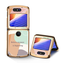 Load image into Gallery viewer, Luxury Plating Fold Case Plexiglass Pattern Shockproof Edge Cover For Motorola Moto Razr 5G