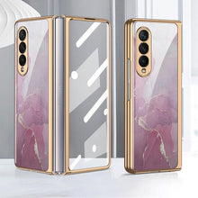 Load image into Gallery viewer, Tempered Glass Plating Case For Samsung Galaxy Z Fold 3 5G With Outer Screen Film