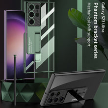 Load image into Gallery viewer, Magnetic Bracket Electroplated Soft Clear Phone Case For Samsung Galaxy S23 S22 Ultra Plus