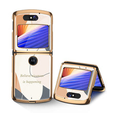 Load image into Gallery viewer, Luxury Plating Fold Case Plexiglass Pattern Shockproof Edge Cover For Motorola Moto Razr 5G