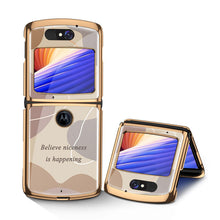 Load image into Gallery viewer, Luxury Plating Fold Case Plexiglass Pattern Shockproof Edge Cover For Motorola Moto Razr 5G
