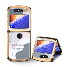 Load image into Gallery viewer, Luxury Plating Fold Case Plexiglass Pattern Shockproof Edge Cover For Motorola Moto Razr 5G