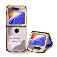 Load image into Gallery viewer, Luxury Plating Fold Case Plexiglass Pattern Shockproof Edge Cover For Motorola Moto Razr 5G