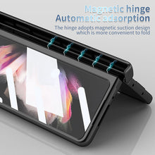 Load image into Gallery viewer, Luxury Magnetic Hinge Pen Holder Full Protection Case For Galaxy Z Fold 3/4/5/6/7 With Tempered Glass Film