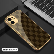 Load image into Gallery viewer, Luxury Baroque Carving Edge Plating Anti-knock Protection Tempered Glass Case For iPhone