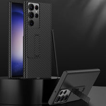 Load image into Gallery viewer, Carbon Fiber Pattern Phone Case With Invisible Bracket For Samsung Galaxy S23 Ultra Plus - {{ shop_name}} varyfun