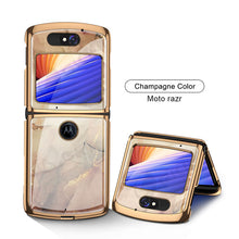 Load image into Gallery viewer, Luxury Plating Fold Case Plexiglass Pattern Shockproof Edge Cover For Motorola Moto Razr 5G