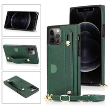Load image into Gallery viewer, 2021 Luxury Brand Leather Stand Holder Square Case For iPhone 12 Pro Max Mini 11 XS XR 6 7 8 Plus SE 2020 Cover