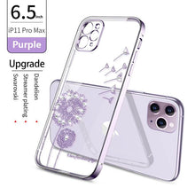 Load image into Gallery viewer, 2021 Dandelion Diamonds Electroplating Case For iPhone 12 Pro Max Mini 11 XS XR 7 8 Plus SE 2020 Cover
