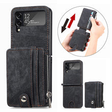 Load image into Gallery viewer, Wallet Case For Samsung Galaxy Z Flip4 Flip3 with Detachable Card Slot Kickstand Zipper - GiftJupiter