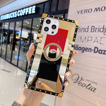 Load image into Gallery viewer, 2021 Luxury Brand Lipstick Pattern Glitter Gold Square Case For iPhone & Samsung