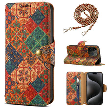 Load image into Gallery viewer, Luxurious Bohemian Style Card Holder iPhone Case With Lanyard