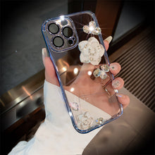 Load image into Gallery viewer, Luxury Camellia Transparent iPhone case with Lens Film - mycasety2023 Mycasety