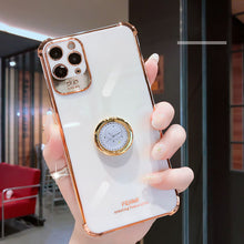 Load image into Gallery viewer, Luxury Electroplated Gold Plating Glitter Case with Ring Holder For iPhone 13 12 11 Pro Max Mini XS XR