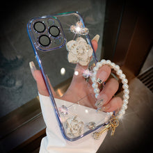 Load image into Gallery viewer, Luxury Camellia Transparent iPhone case with Lens Film - mycasety2023 Mycasety