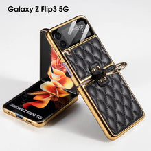 Load image into Gallery viewer, Luxury Leather Electroplating Diamond Protective Cover For Samsung Galaxy Z Flip 3 5G