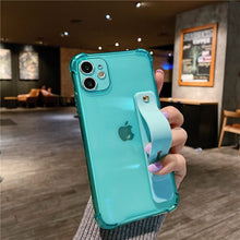 Load image into Gallery viewer, Wrist Strap Clear Phone Case For iPhone 12 11Pro Max XR XS Max 7 8 Plus X XS 11Pro SE 2020