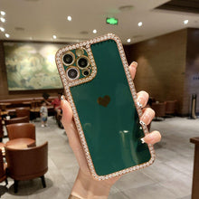 Load image into Gallery viewer, 2021 Luxury Diamond Electroplating Love Heart Protective Case For iPhone