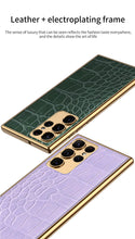 Load image into Gallery viewer, Electroplated Leather Soft Shell Samsung Galaxy S23 S23 Plus S23 Ultra Case