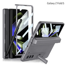 Load image into Gallery viewer, Magnetic Full Coverage Samsung Galaxy Z Fold 5 Case with Front Tempered Glass Protector and Hidden Pen Holder - mycasety2023 Mycasety