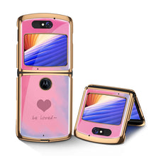 Load image into Gallery viewer, Luxury Plating Fold Case Plexiglass Pattern Shockproof Edge Cover For Motorola Moto Razr 5G