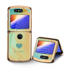 Load image into Gallery viewer, Luxury Plating Fold Case Plexiglass Pattern Shockproof Edge Cover For Motorola Moto Razr 5G