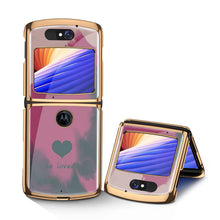 Load image into Gallery viewer, Luxury Plating Fold Case Plexiglass Pattern Shockproof Edge Cover For Motorola Moto Razr 5G