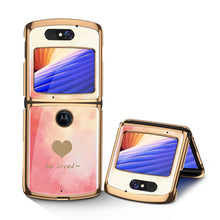 Load image into Gallery viewer, Luxury Plating Fold Case Plexiglass Pattern Shockproof Edge Cover For Motorola Moto Razr 5G