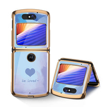 Load image into Gallery viewer, Luxury Plating Fold Case Plexiglass Pattern Shockproof Edge Cover For Motorola Moto Razr 5G