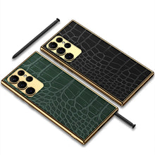 Load image into Gallery viewer, Electroplated Leather Soft Shell Samsung Galaxy S23 S23 Plus S23 Ultra Case