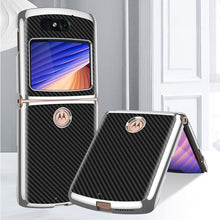 Load image into Gallery viewer, Luxury Plating Fold Case Plexiglass Pattern Shockproof Edge Cover For Motorola Moto Razr 5G