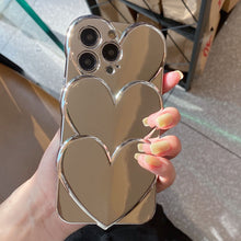 Load image into Gallery viewer, Silver Plated Chain Heart iPhone Case - mycasety2023 Mycasety