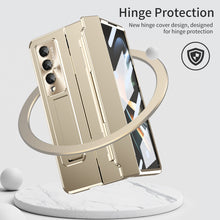 Load image into Gallery viewer, Enhanced Version of Golden Armor Hinge Folding Magnetic Bracket Shell Case For Samsung Galaxy Z Fold3 Fold4 5G With Screen Protector