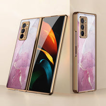 Load image into Gallery viewer, Luxury Plating Glass Case Anti-knock Protective Hard Edge Cover For Samsung Galaxy Z Fold 2 5G