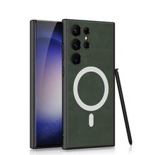 Load image into Gallery viewer, Electroplated Leather Phone Case With MagSafe Charging Coil For Samsung Galaxy S23 Series - {{ shop_name}} varyfun