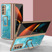 Load image into Gallery viewer, Luxury Plating Glass Case Anti-knock Protective Hard Edge Cover For Samsung Galaxy Z Fold 2 5G