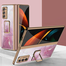 Load image into Gallery viewer, Luxury Plating Glass Case Anti-knock Protective Hard Edge Cover For Samsung Galaxy Z Fold 2 5G