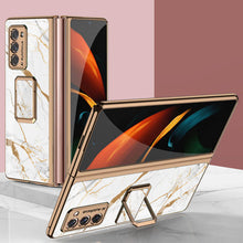 Load image into Gallery viewer, Luxury Plating Glass Case Anti-knock Protective Hard Edge Cover For Samsung Galaxy Z Fold 2 5G