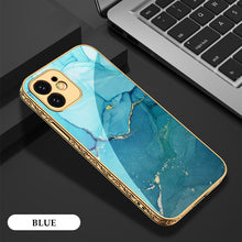 Load image into Gallery viewer, Luxury Baroque Carving Edge Plating Anti-knock Protection Tempered Glass Case For iPhone