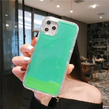 Load image into Gallery viewer, 2021 Glitter Luminous Neon Sand Case For iphone 6 6s 7 8 Plus 11 Pro X XS MAX XR Liquid Quicksand Glow The Dark Soft phone Case Cover