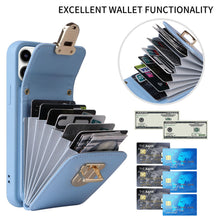 Load image into Gallery viewer, Luxurious Leather Card Holder Anti-fall Protective iPhone Case With Lanyard