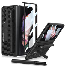Load image into Gallery viewer, Magnetic Stand Pen Slot Leather Protective Cover With Back Screen Glass Protector For Samsung Galaxy Z Fold 3 5G
