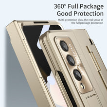 Load image into Gallery viewer, Enhanced Version of Golden Armor Hinge Folding Magnetic Bracket Shell Case For Samsung Galaxy Z Fold3 Fold4 5G With S-Pen Slot & Stylus