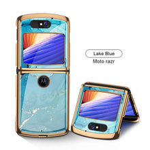 Load image into Gallery viewer, Luxury Plating Fold Case Plexiglass Pattern Shockproof Edge Cover For Motorola Moto Razr 5G