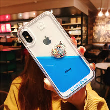 Load image into Gallery viewer, 2021 Cute Cartoon Dynamic Liquid Hard Shell Back Cover Case for iPhone 12 11 Pro MAX XS XR 7 8 Plus X Phone Cases Coque Fundas Capa